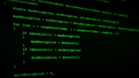 3D Hacking code data flow stream on green. Screen with typing coding symbols 스톡 일러스트