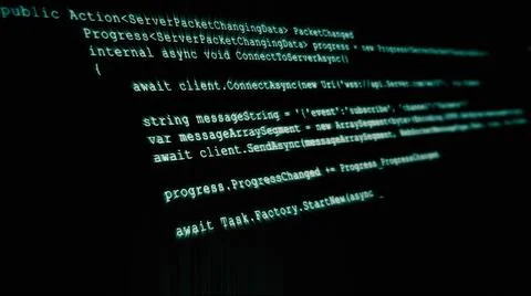 3D Hacking code data flow stream on green screen with typing coding symbols 스톡 일러스트