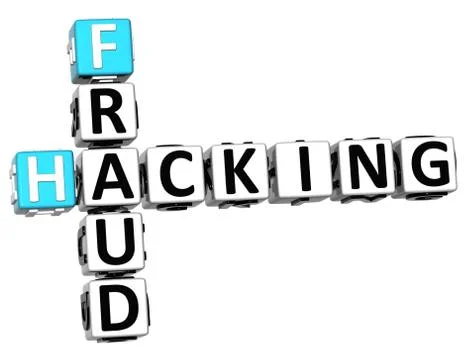 3d hacking fraud crossword Stock Illustration