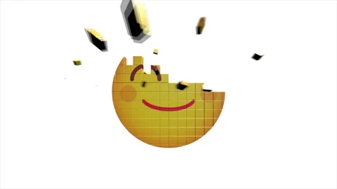 3D Haha emoji button Animation with increasing counting of numbers on isolate Stock Footage 153876206