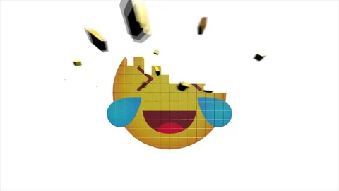 3D Haha emoji button Animation with increasing counting of numbers on isolate Stock Footage 153876279