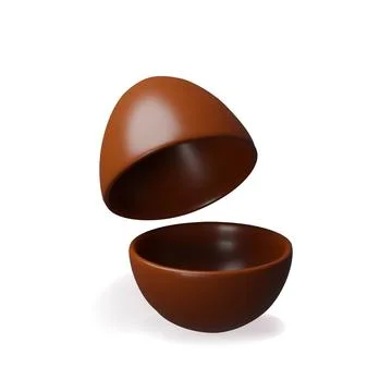3d half chocolate easter egg. Stock Illustration