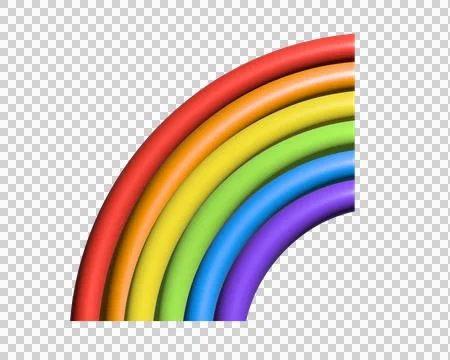 3D half of a full rainbow icon on transparent background Stock Illustration