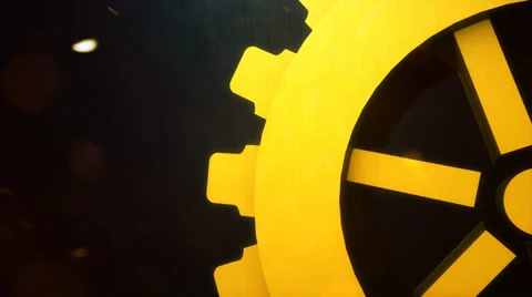3D Half Gear Blackground HD Stock Footage 38105085