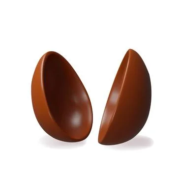 3d half kids chocolate easter egg Stock Illustration