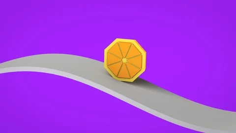 3D Half Orange Loop - Purple Stock Footage 124388323