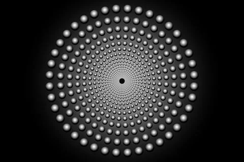 3D halftone dots circle, round logo template, vector dotted frame Stock Illustration