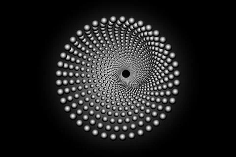 3D halftone dots circle, round logo template, vector dotted frame Illustrazione stock