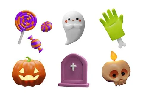 3D Halloween element set 2 Stock Illustration