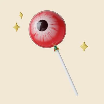 3d Halloween eye candy icon. Traditional element of decor for Halloween. icon Stock Illustration