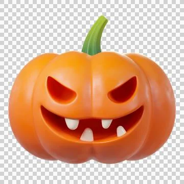 3d Halloween Orange Jack-O-Lantern Pumpkin Stock Illustration