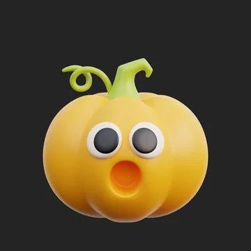 3d Halloween pumpkin, decorative elements, trick or treat, october holiday,.. イラスト素材