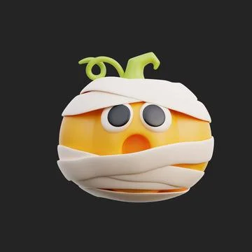 3d Halloween pumpkin, decorative elements, trick or treat, october holiday,.. Stock Illustration