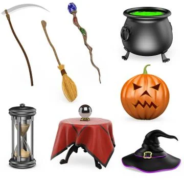 3d halloween set Stock Illustration