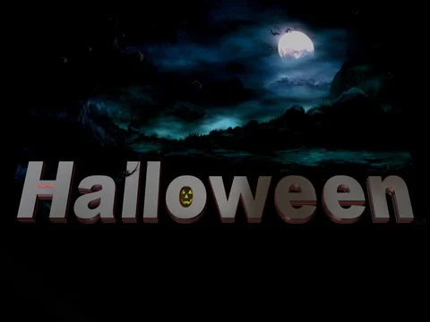 3D Halloween Title With Audio Visual Efects 库存影片 80293200