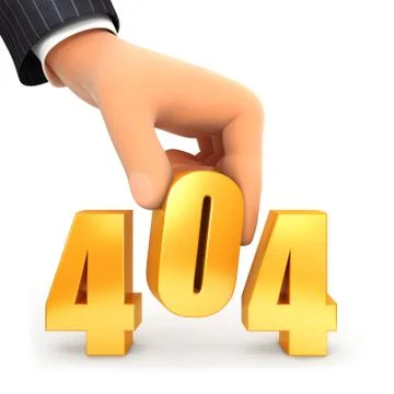 3d hand and error 404 concept Stock-Illustration