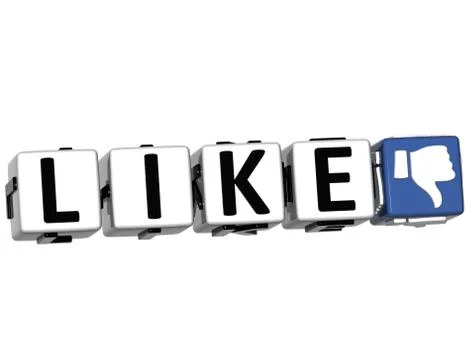 3d like hand button cube text Stock Illustration