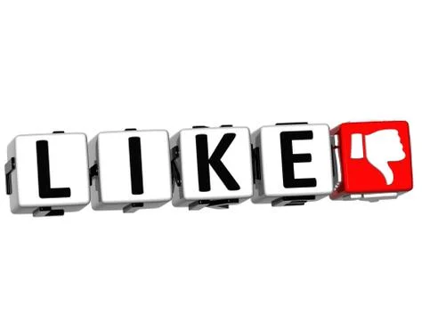 3d like hand button cube text Stock Illustration