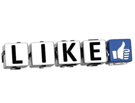 3d like hand button cube text Stock Illustration