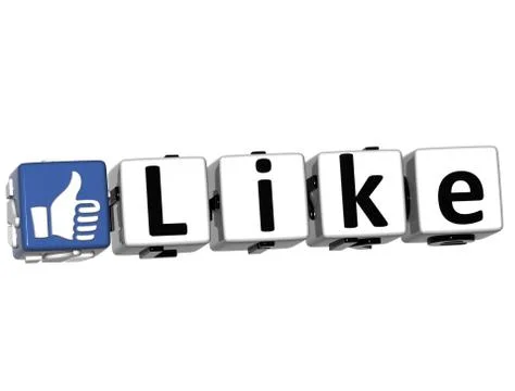 3d like hand button cube text Stock Illustration