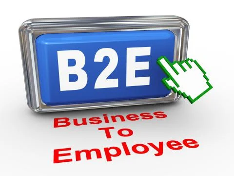 3d hand cursor b2e button Stock Illustration