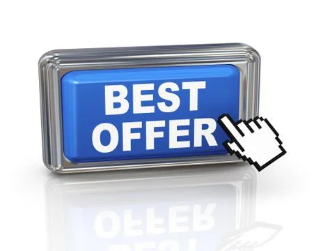 3d hand cursor button - best offer Stock Illustration