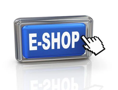 3d hand cursor button - eshop Stock Illustration