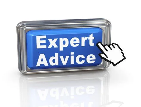 3d hand cursor button - expert advice Stock Illustration