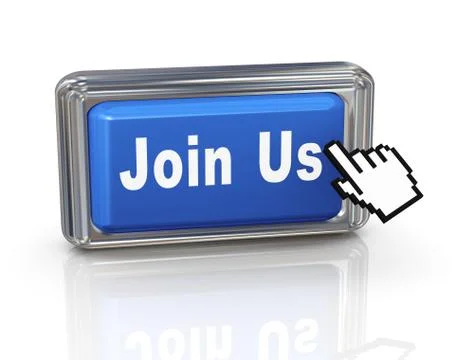 3d hand cursor button - join us Stock Illustration