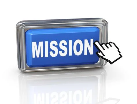 3d hand cursor button - mission Stock Illustration