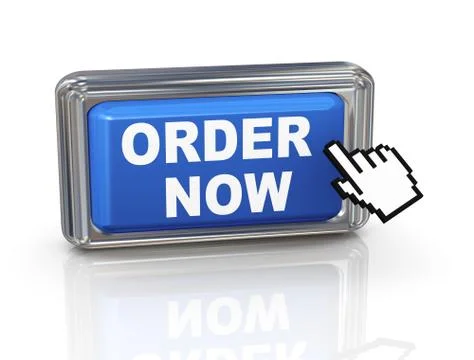 3d hand cursor button - order now Stock Illustration