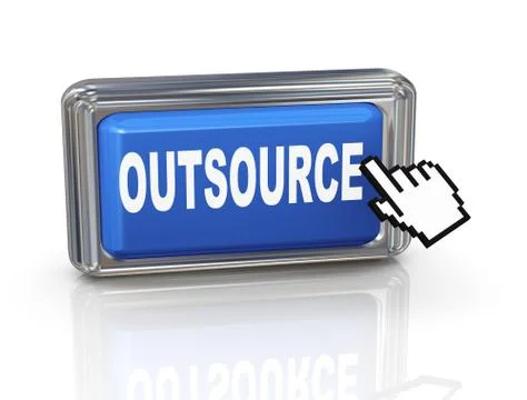 3d hand cursor button - outsource Stock Illustration