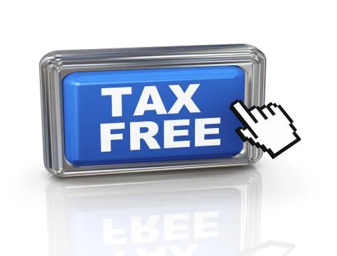 3d hand cursor button - tax free Illustrazione stock