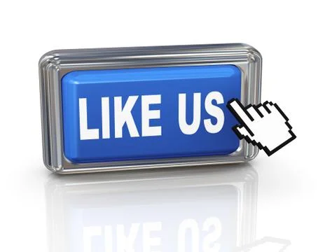 3d hand cursor button - like us Stock Illustration