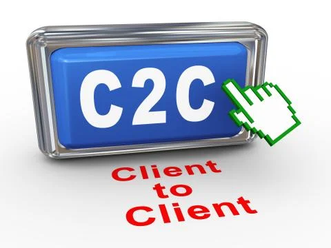 3d hand cursor - c2c button Stock Illustration
