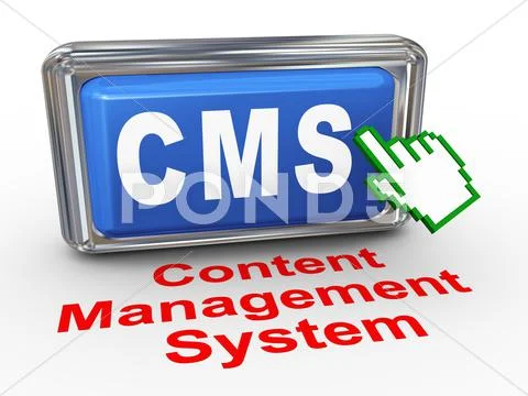 3d hand cursor - cms button Stock Illustration
