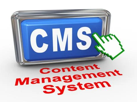 3d hand cursor - cms button Stock Illustration