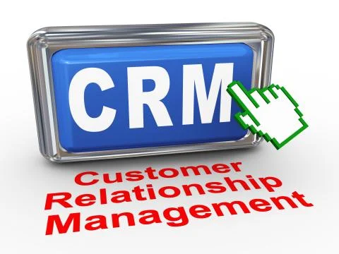 3d hand cursor - crm button Stock Illustration