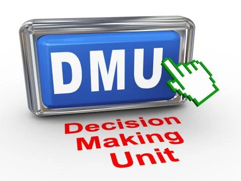 3d hand cursor - decision making unit button Stock Illustration