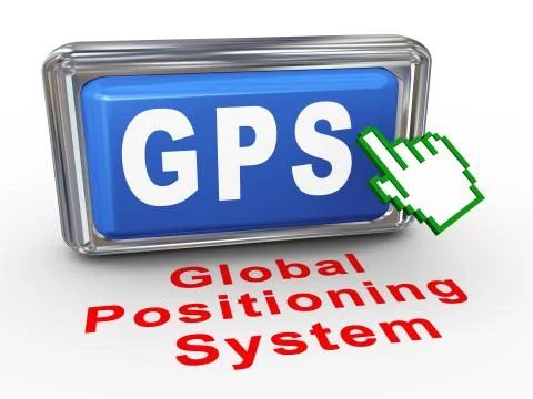 3d hand cursor gps button Stock Illustration