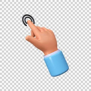 3D hand cursor. Hand cursor click Stock Illustration