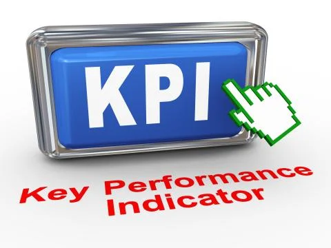 3d hand cursor - kpi button Stock Illustration