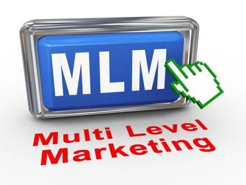 3d hand cursor mlm button Stock Illustration