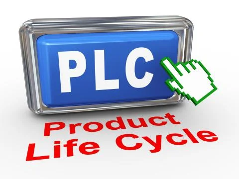 3d hand cursor - plc button Stock Illustration