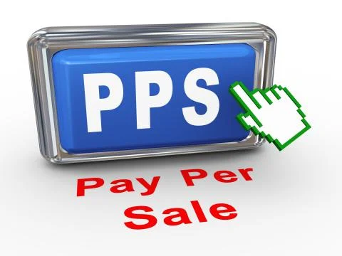 3d hand cursor pps button Stock Illustration