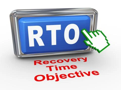 3d hand cursor rto button Stock Illustration