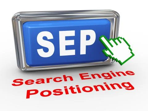 3d hand cursor sep - search engine positioning button Stock Illustration
