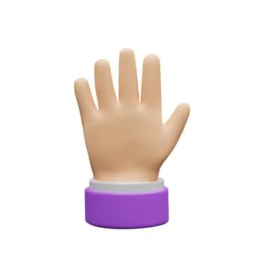3d hand five fingers. Stock Illustration