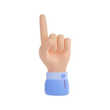 3d hand gesture with pointer finger raised up Illustrazione stock
