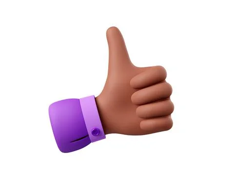 3d hand gesture with thumb up Stock Illustration